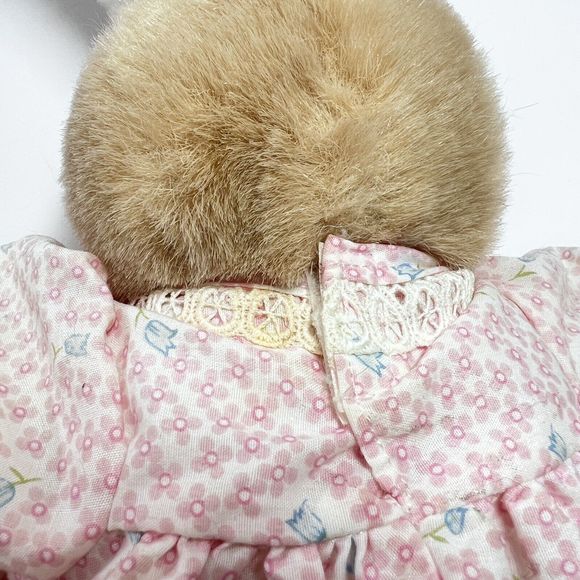 Vtg CALTOY Rachel & Baby Peach Bunnies Softsheen Plush Rabbit Stuffed Animal Toy - Picture 7 of 10